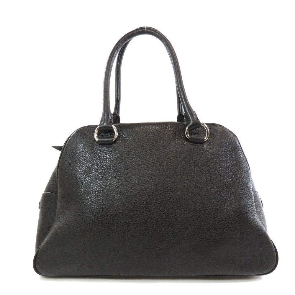 Prada leather Bag pebbled Bowling Daino Black Vitello
